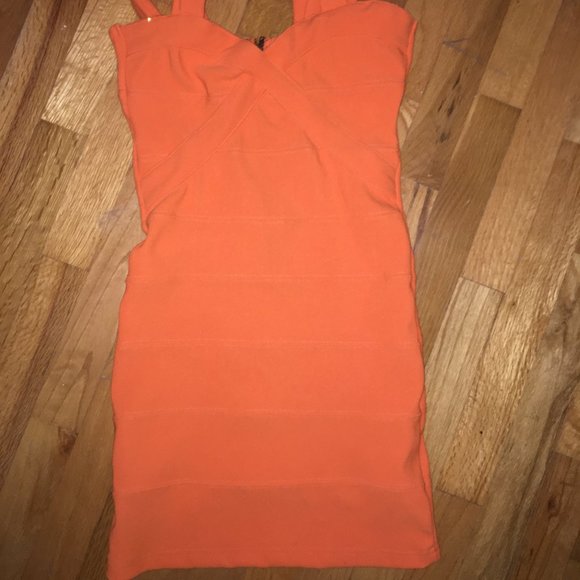 Orange Bodycon Dress - Picture 1 of 3